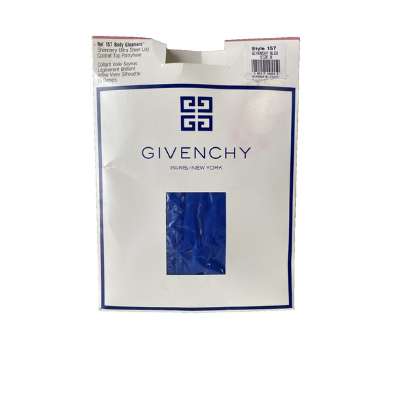 GIVENCHY Stockings Womens Size B Blue Shimmery Sheer Pantyhose Designer Tights - Picture 11 of 11